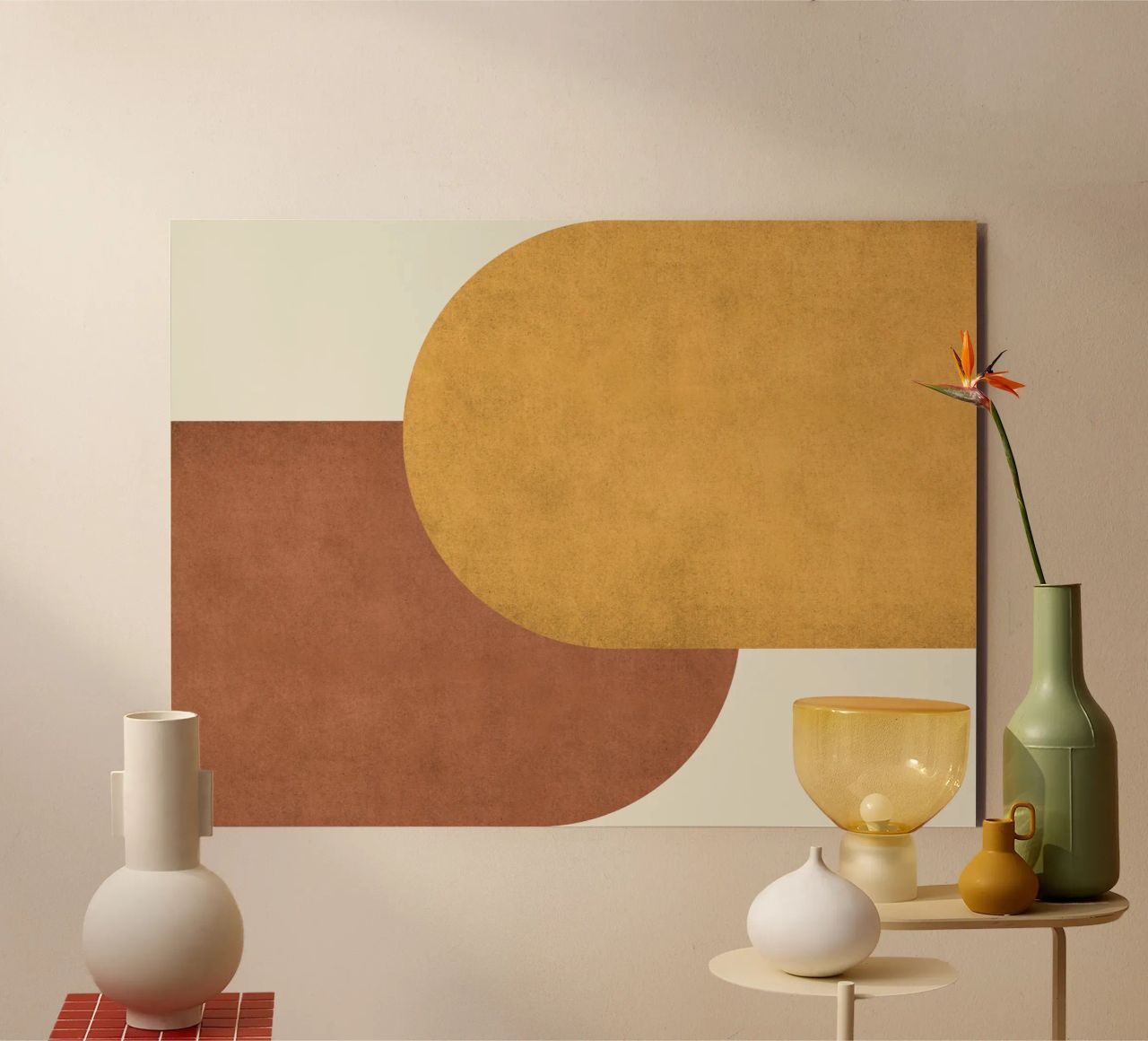 Halfmoon Colorblock - Oro Marrone alluminio dibond da MoonlightPrint