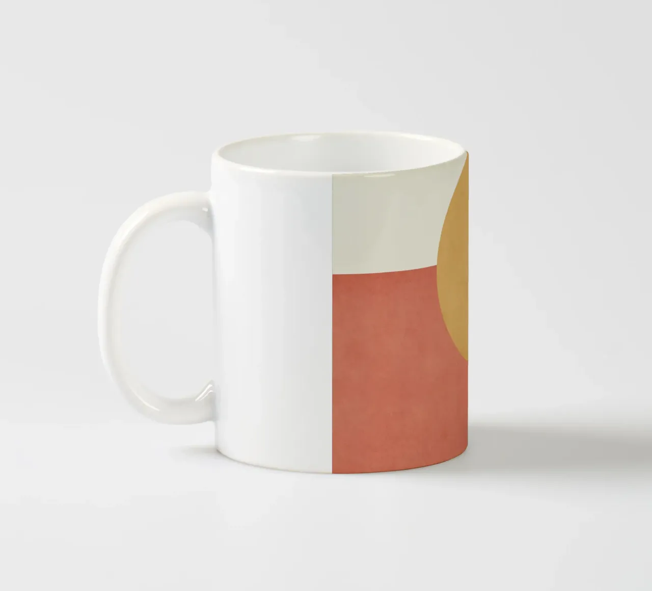 Halfmoon Colorblock - Gold Pink ceramic mug by MoonlightPrint