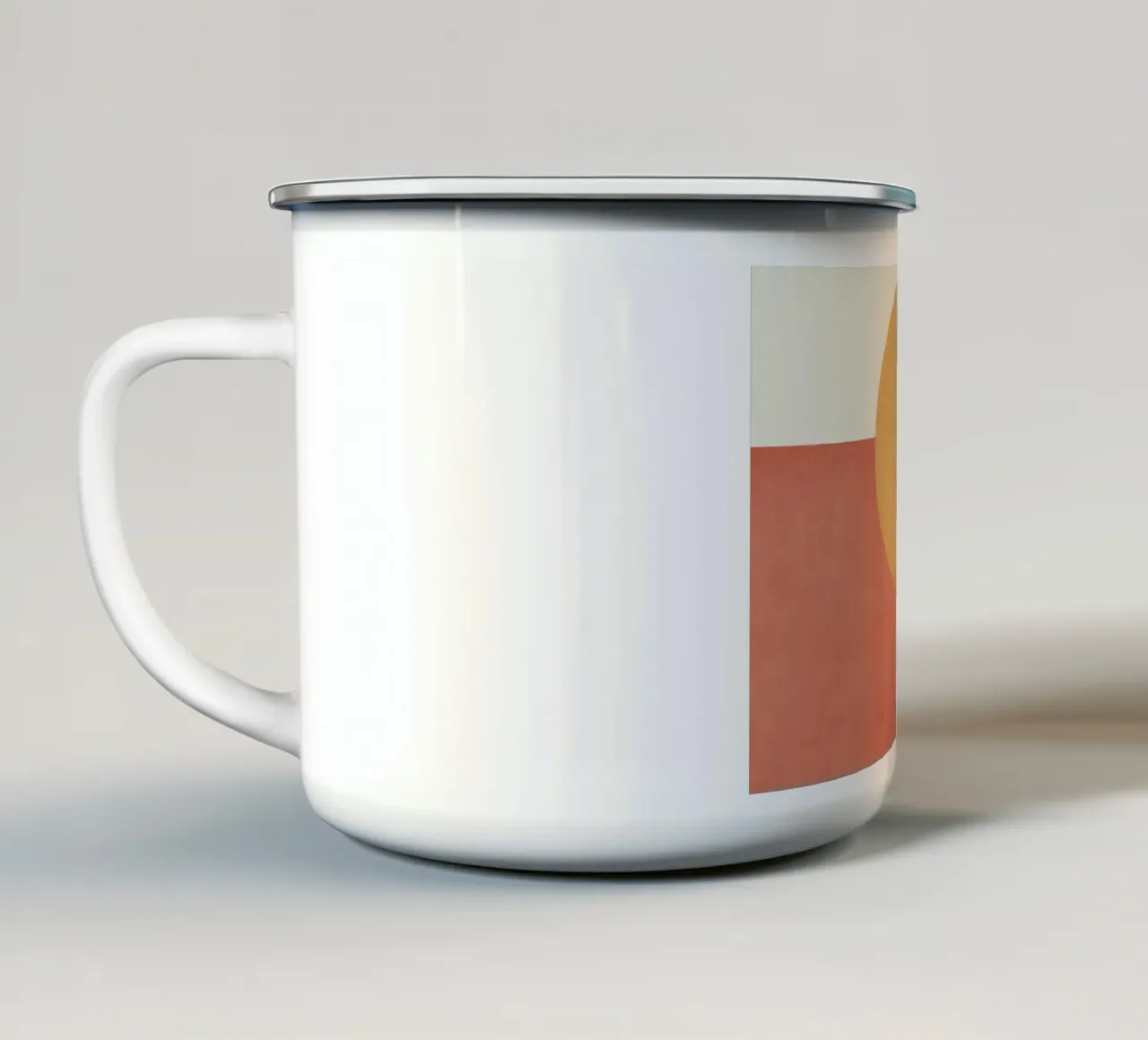 Halfmoon Colorblock - Gold Pink enamel mug by MoonlightPrint