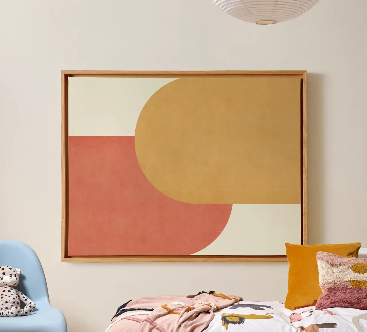 Halfmoon Colorblock - Oro Rosa tela con Cornice a cassetta da MoonlightPrint
