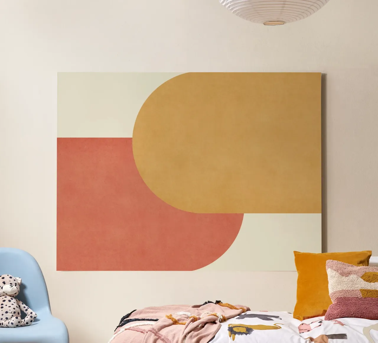 Halfmoon Colorblock - Oro Rosa tela con Cornice a cassetta da MoonlightPrint