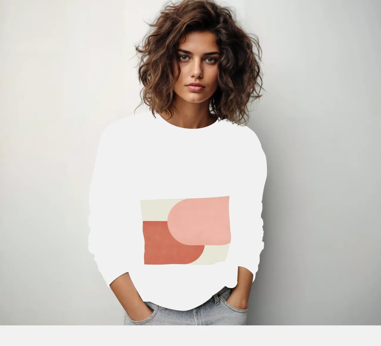 Halfmoon Colorblock - Rosa Arancione felpa da MoonlightPrint