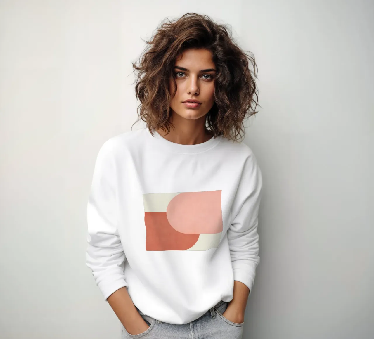 Halfmoon Colorblock - Rosa Arancione felpa da MoonlightPrint