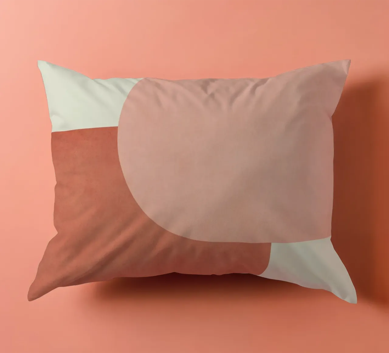 Halfmoon Colorblock - Rosa Arancione cuscino da MoonlightPrint