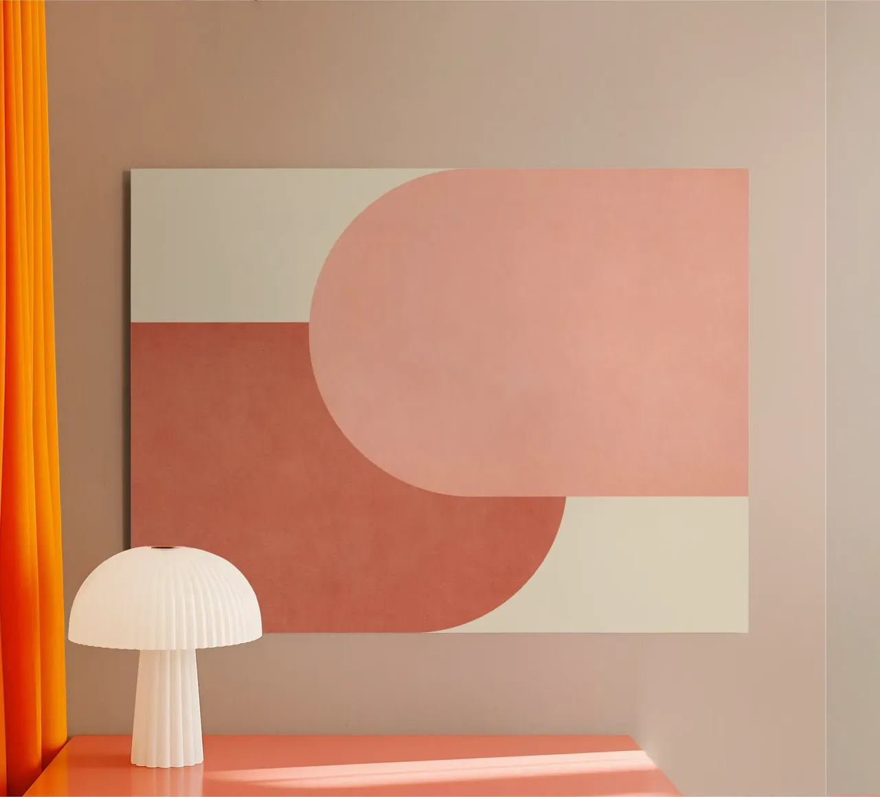 Halfmoon Colorblock - Rosa Arancione alluminio dibond da MoonlightPrint