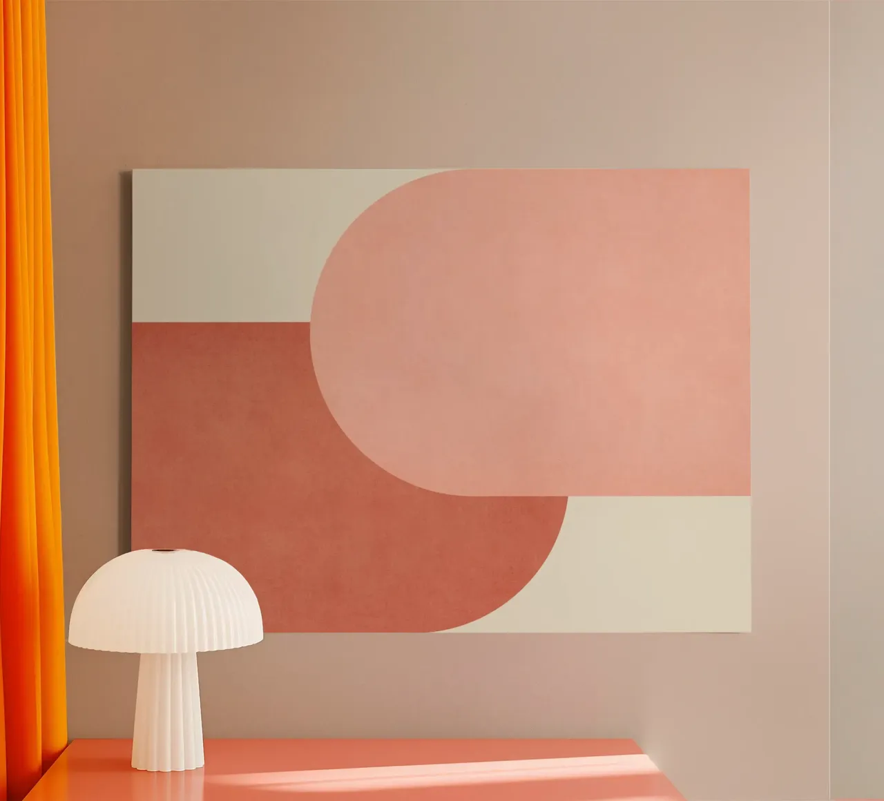 Halfmoon Colorblock - Rosa Arancione tela da MoonlightPrint