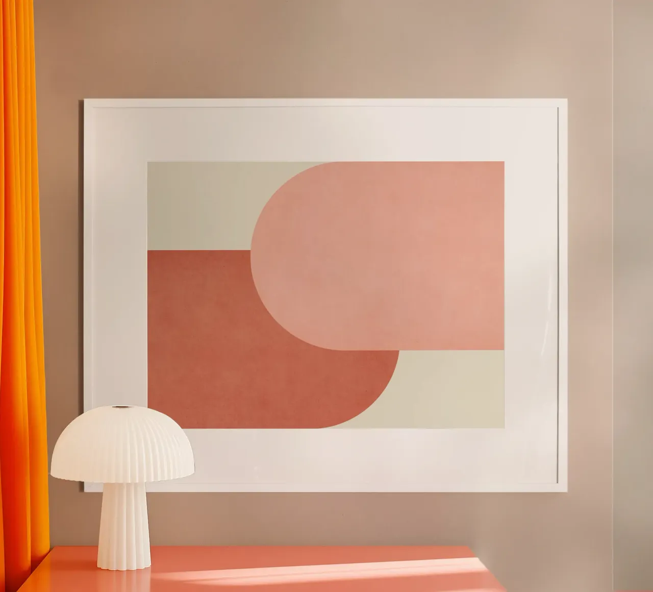 Halfmoon Colorblock - Rosa Arancione carta hahnemühle da MoonlightPrint