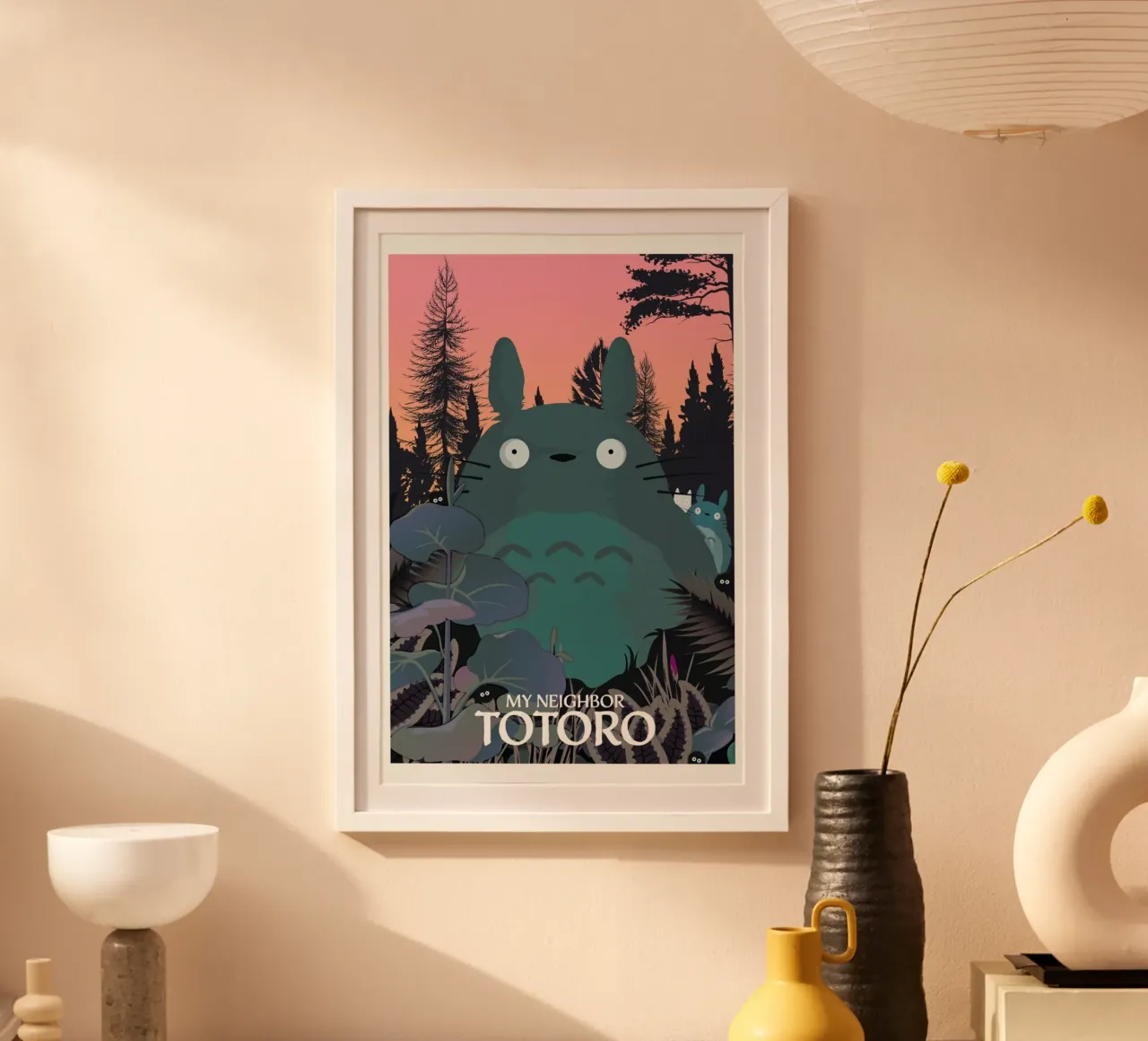 My Neighbor Totoro poster con telaio in plastica da Gallery Print and Art Limited