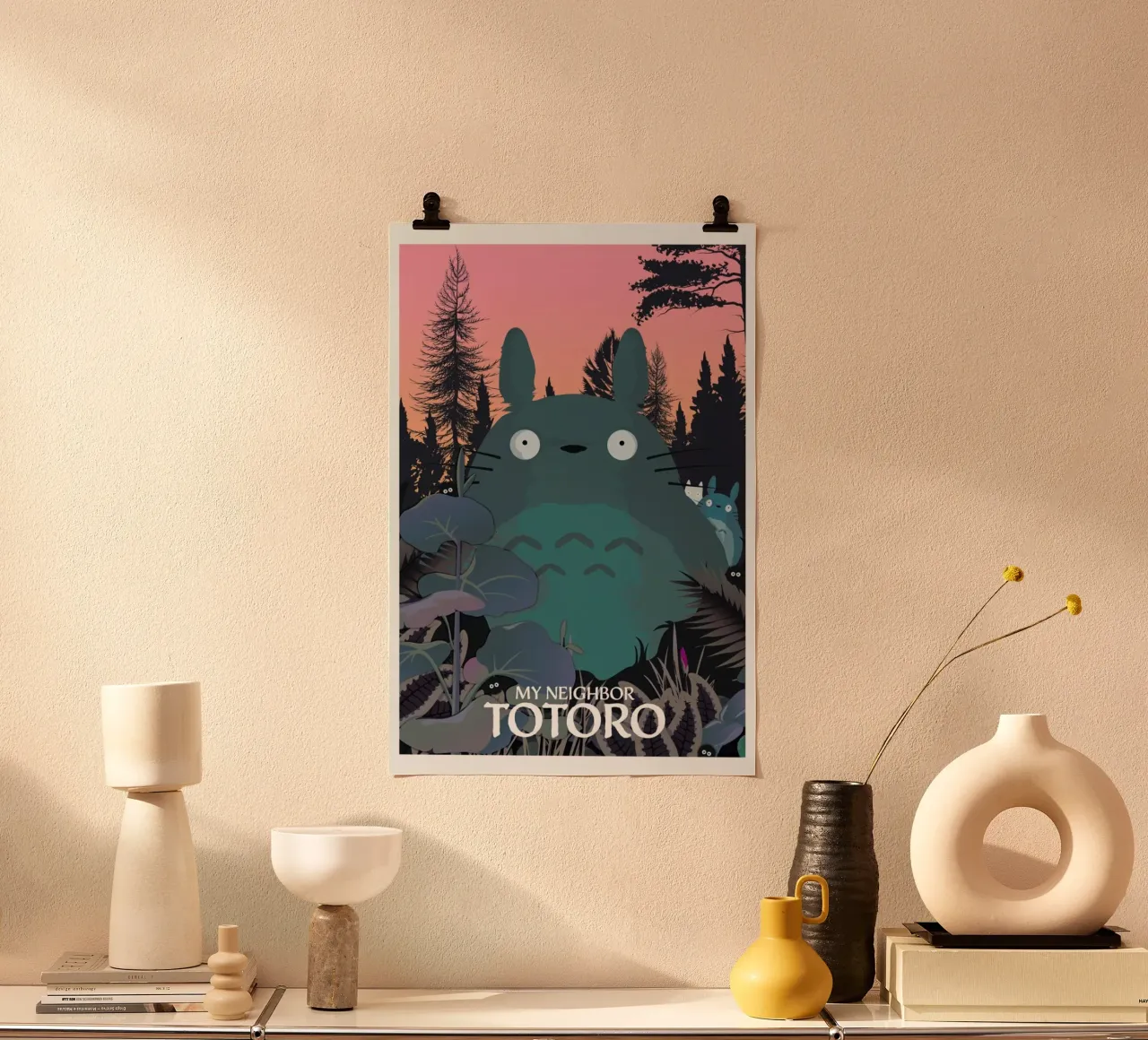 My Neighbor Totoro poster con telaio in plastica da Gallery Print and Art Limited