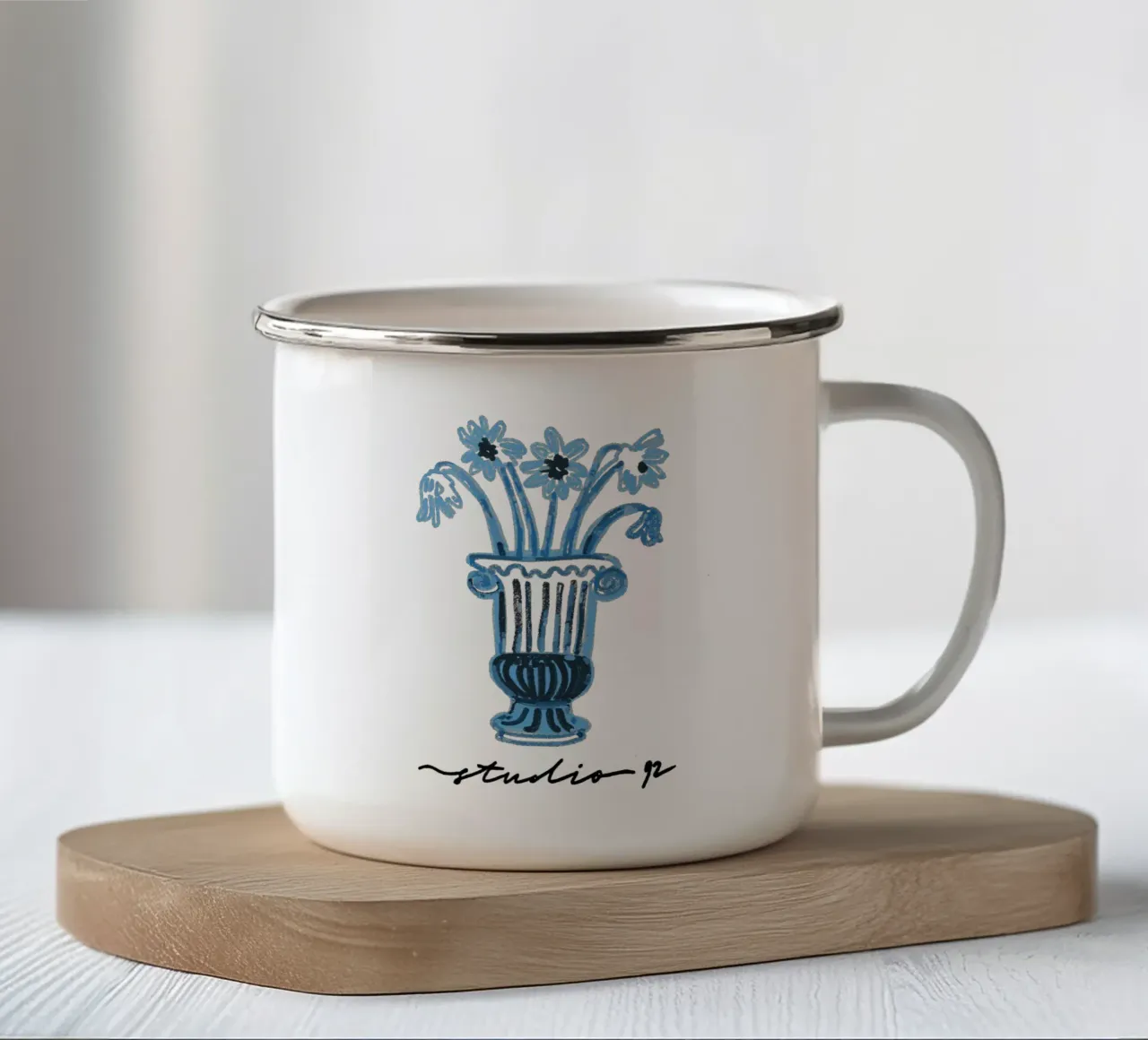 Blue Mood Botanical Studio 92 tazza in smalto da Studio Mooodz