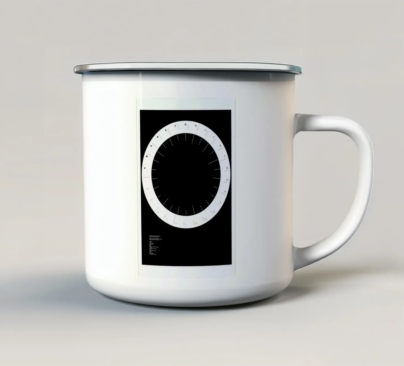 Width Classification Emaille Tasse von Marcin Plonka