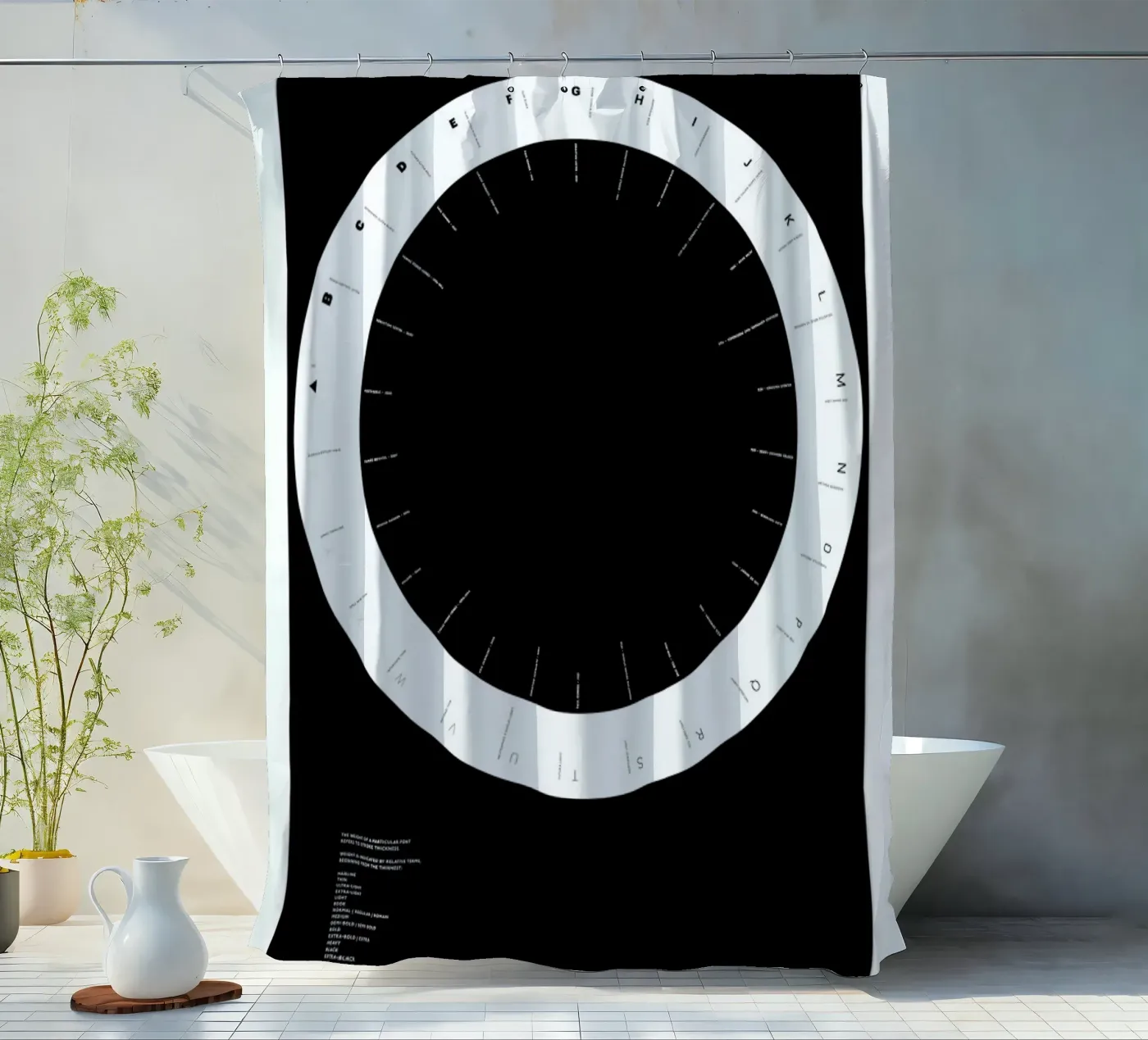 Width Classification shower curtain by Marcin Plonka