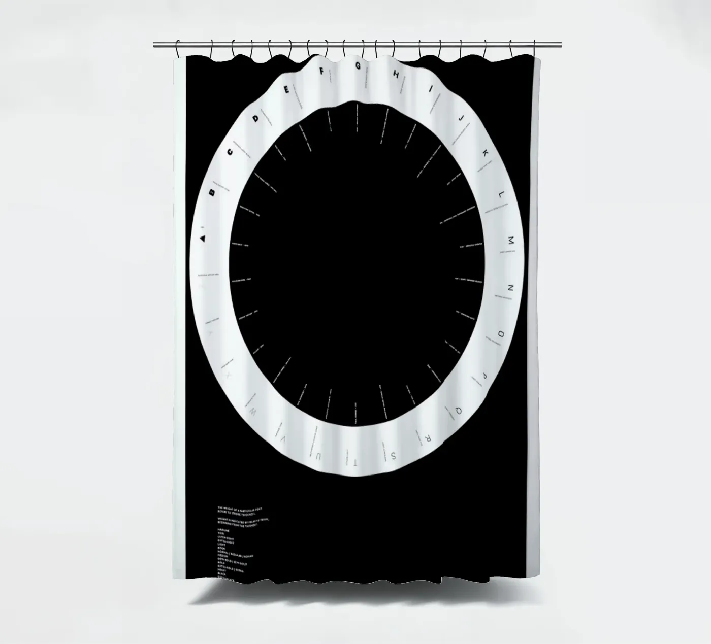 Width Classification shower curtain by Marcin Plonka