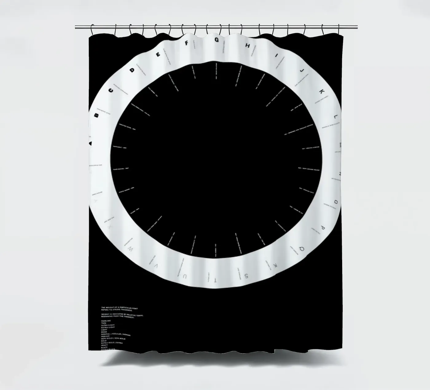 Width Classification shower curtain by Marcin Plonka