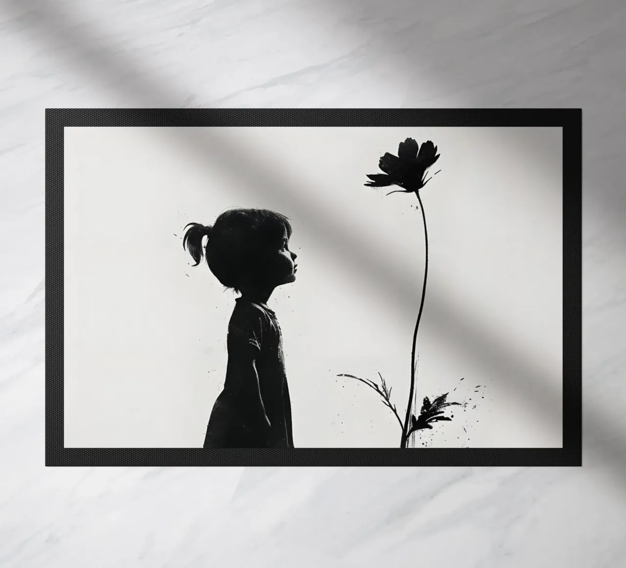 Ragazza e fiore zerbino da M-Ulrich-Digital Art