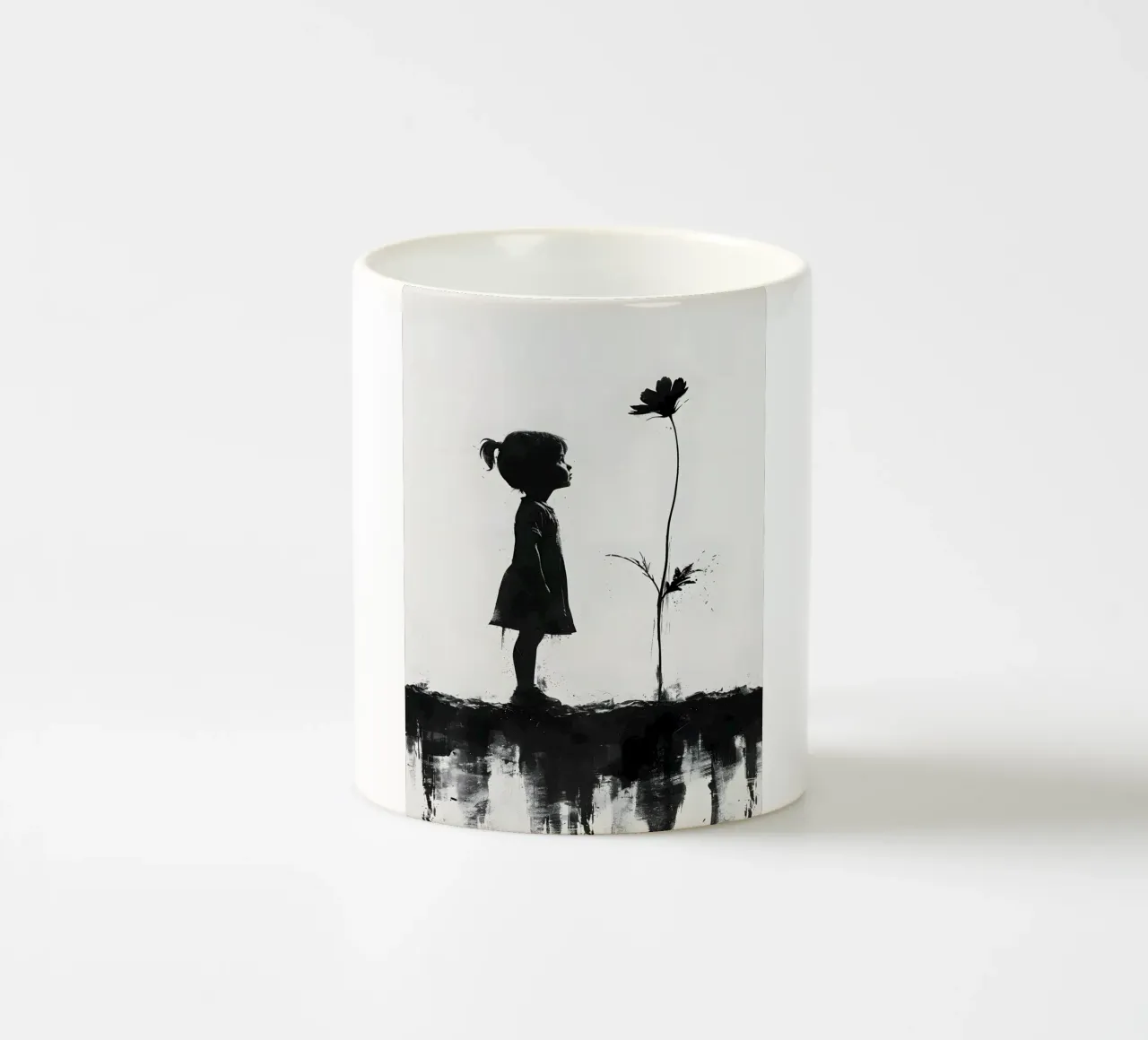 Ragazza e fiore tazza in ceramica da M-Ulrich-Digital Art