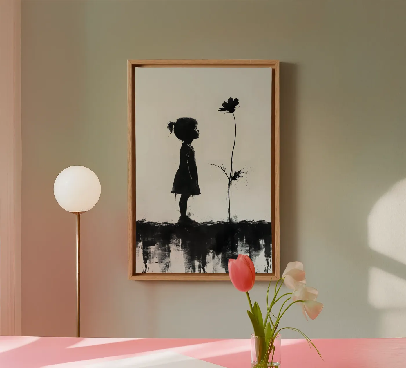 Ragazza e fiore tela da M-Ulrich-Digital Art