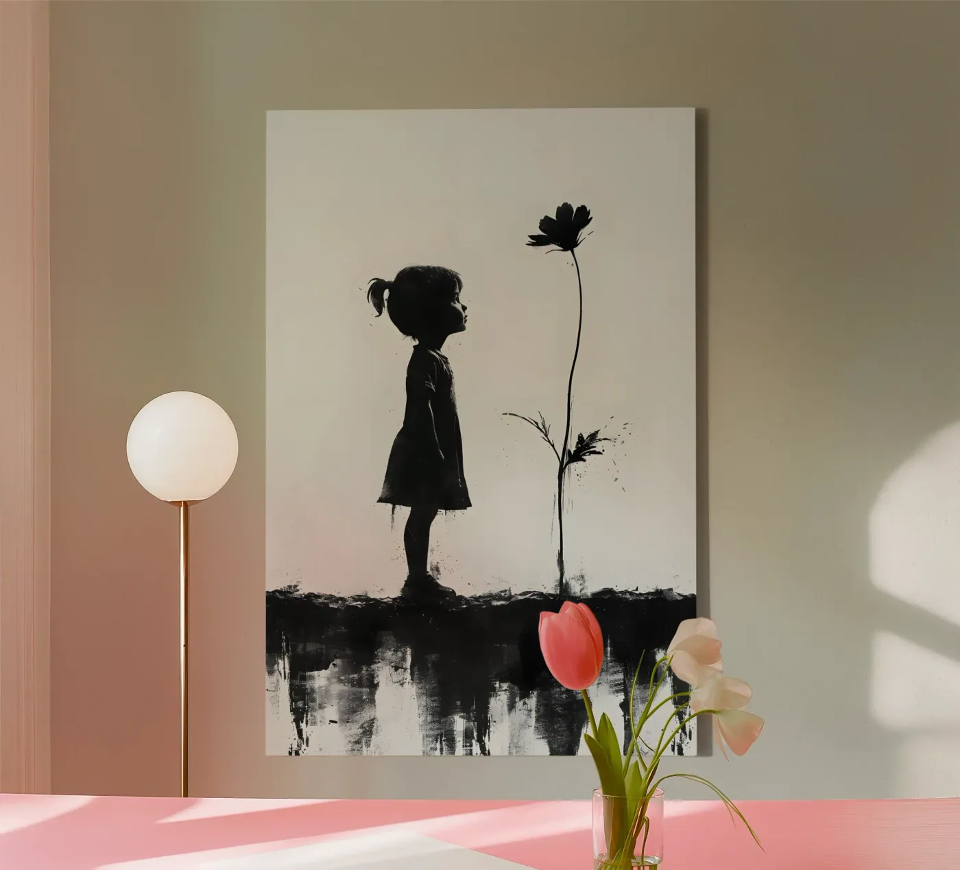 Ragazza e fiore tela da M-Ulrich-Digital Art
