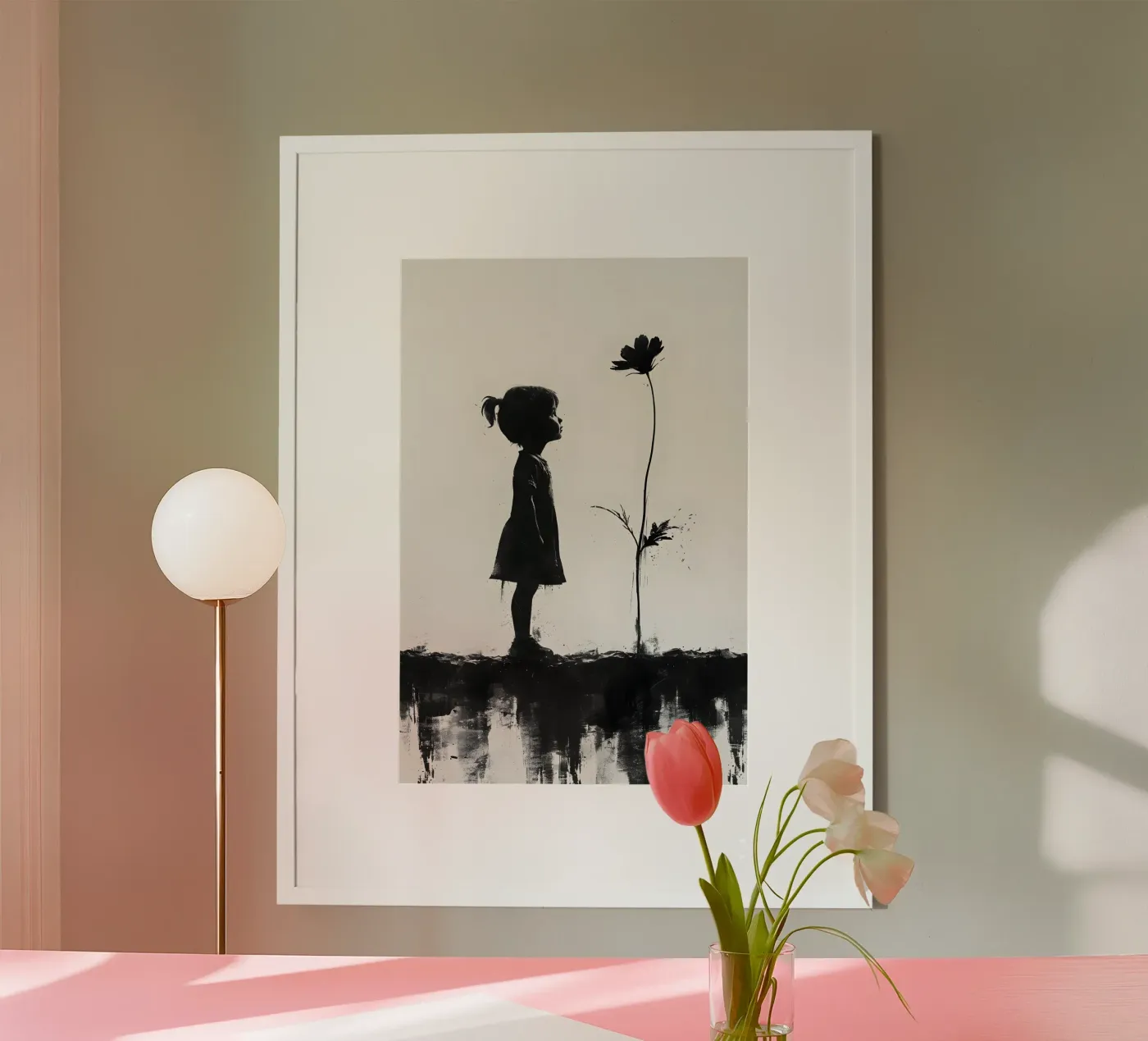 Fille et fleur poster de M-Ulrich-Digital Art