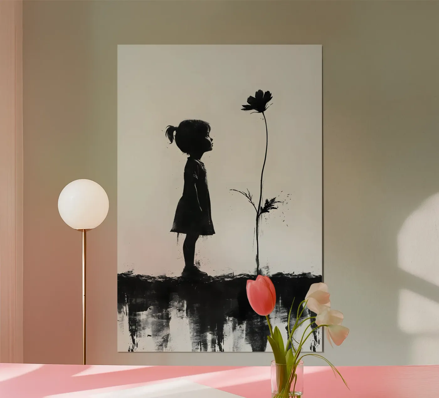 Fille et fleur poster de M-Ulrich-Digital Art