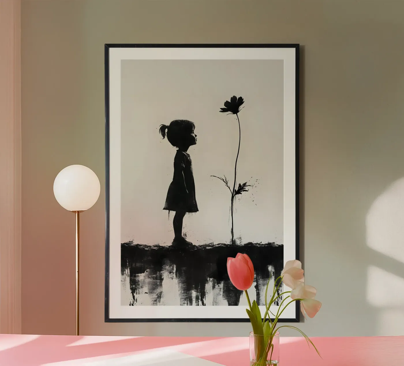 Fille et fleur poster de M-Ulrich-Digital Art