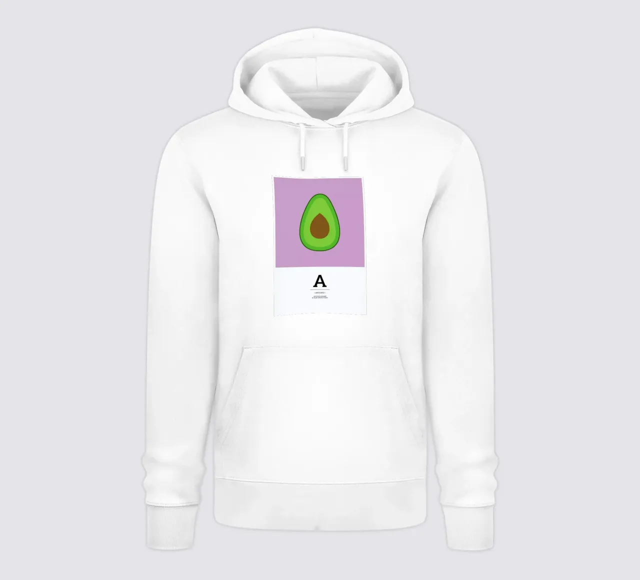 „The Food Alphabet“ - A like Avocado felpa con cappuccio da BLAEK Design Studio