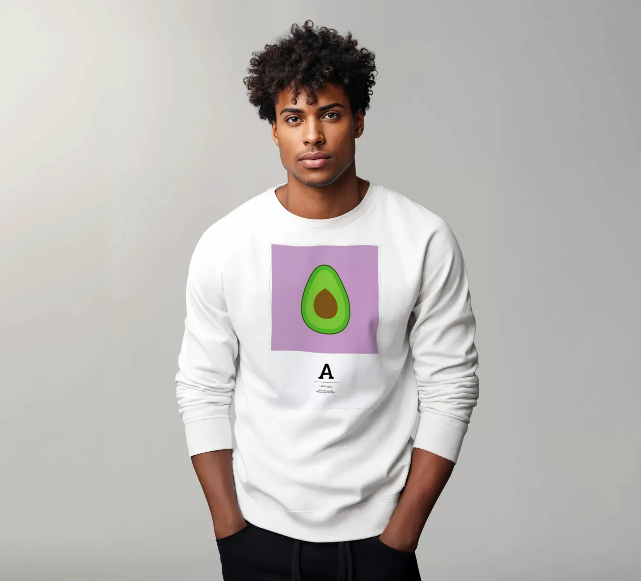 „The Food Alphabet“ - A like Avocado felpa da BLAEK Design Studio