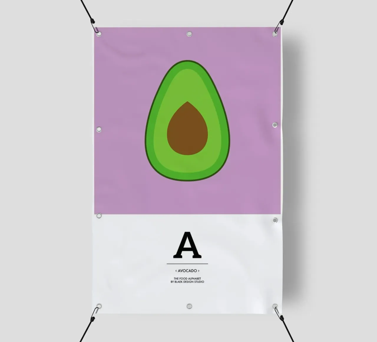 „The Food Alphabet“ - A like Avocado telo in pvc da BLAEK Design Studio