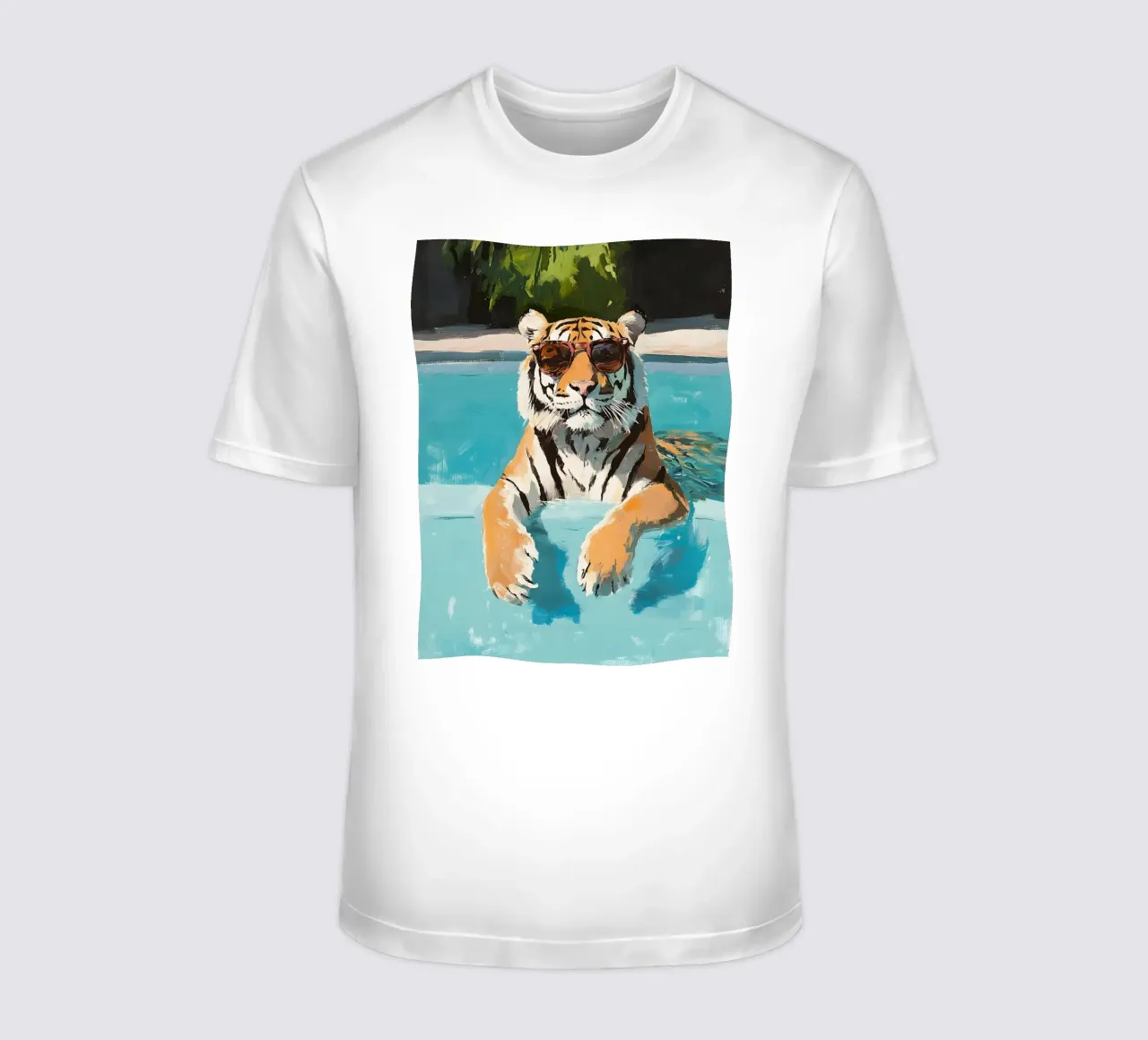Chilling Tiger by the Pool t-shirt da Gypsy Galleria