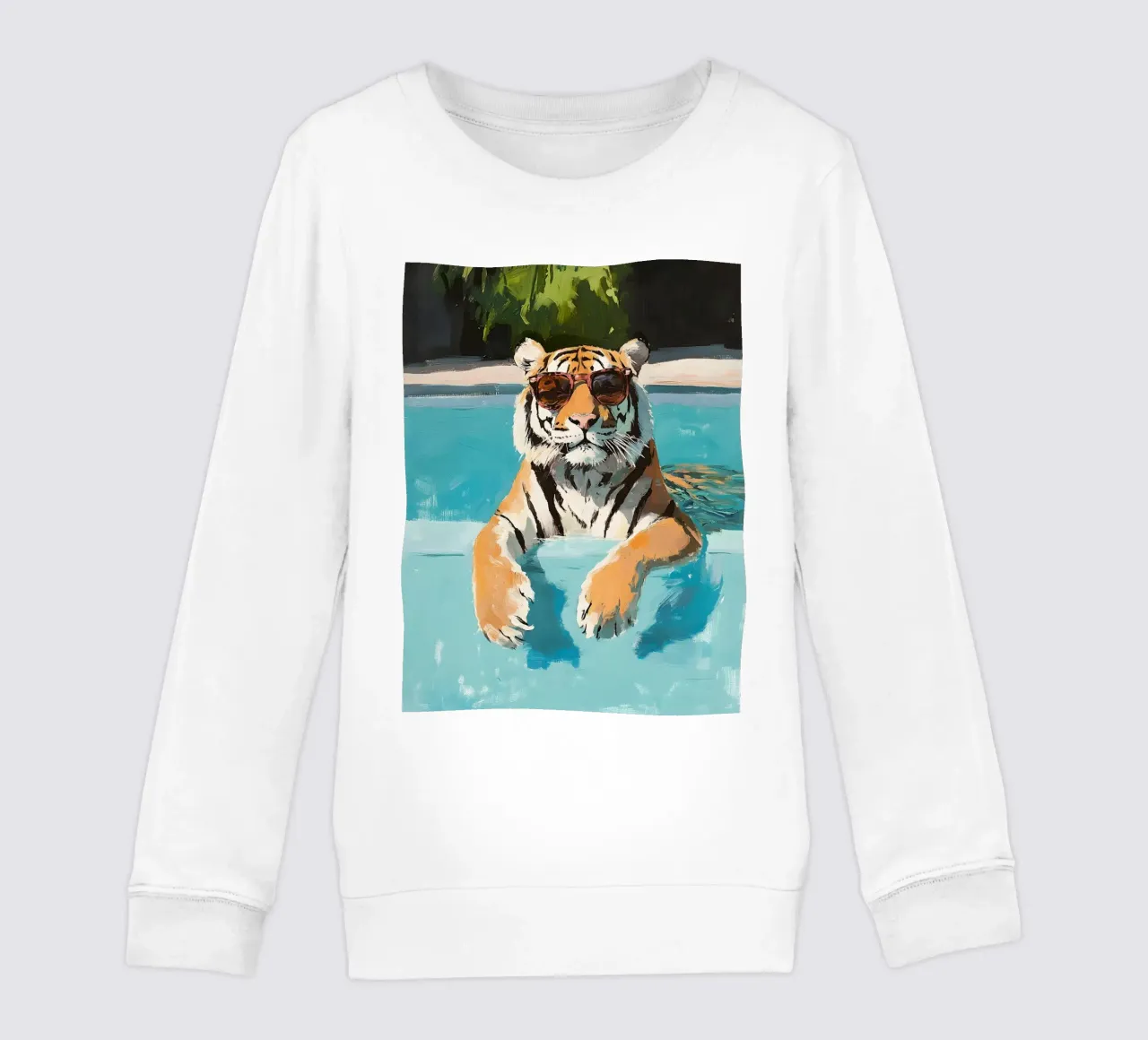 Chilling Tiger by the Pool felpa bambino da Gypsy Galleria