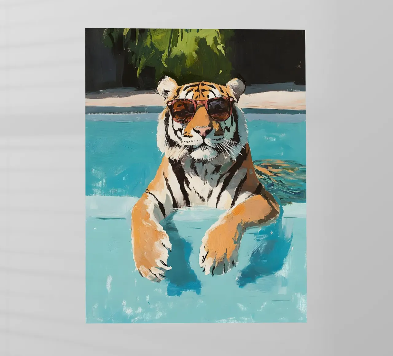 Chilling Tiger by the Pool pellicola backlit da Gypsy Galleria