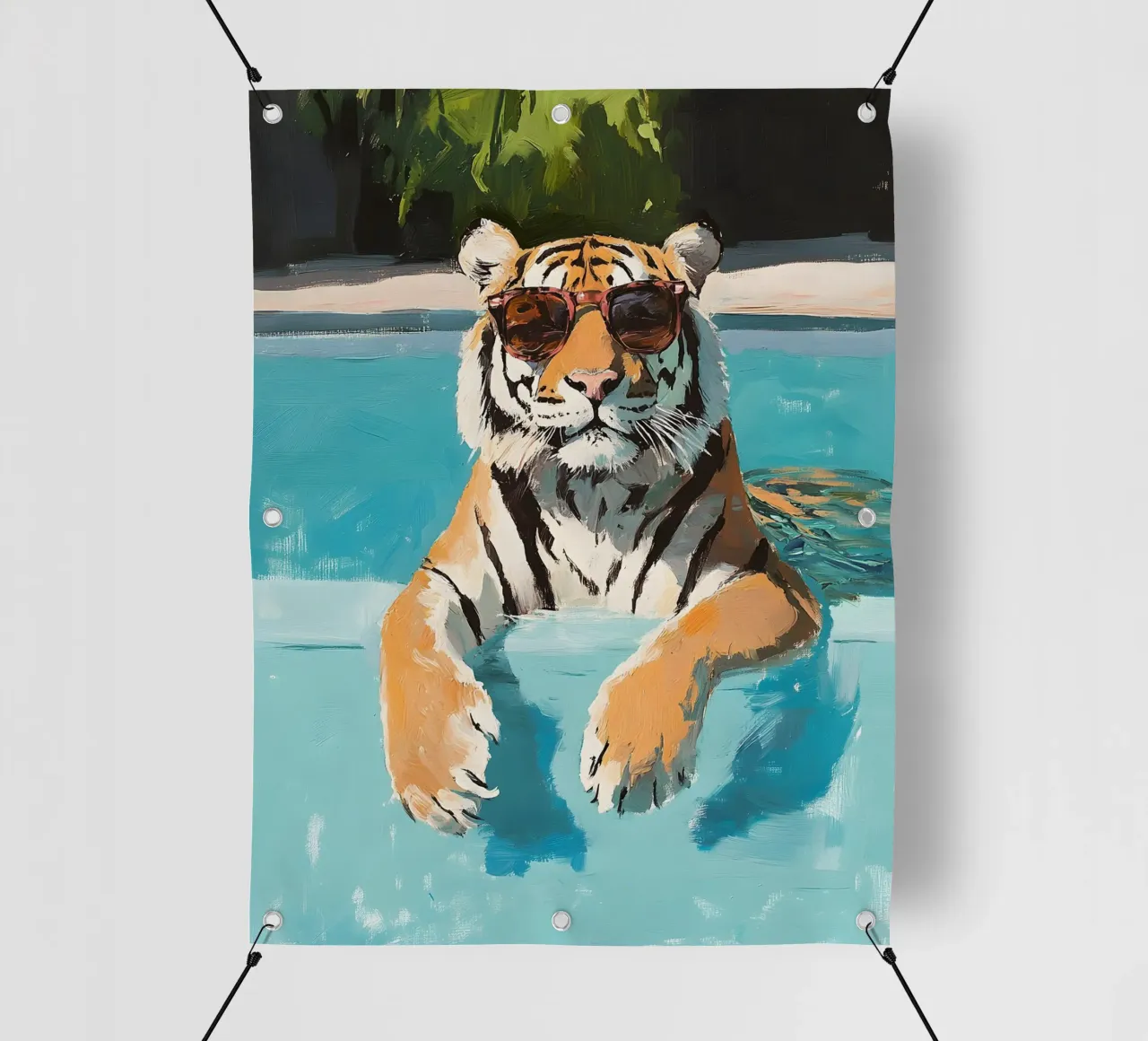 Chilling Tiger by the Pool telo in pvc da Gypsy Galleria