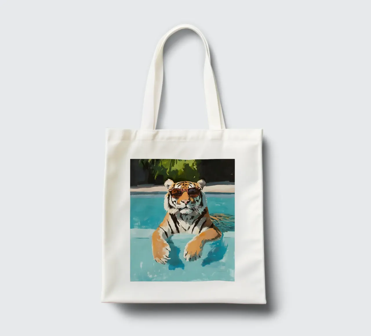 Chilling Tiger by the Pool borsa in juta da Gypsy Galleria