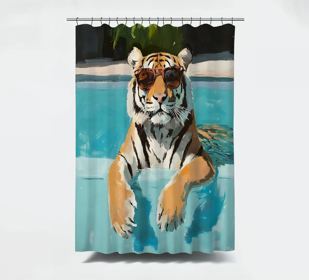 Chilling Tiger by the Pool tenda da doccia da Gypsy Galleria