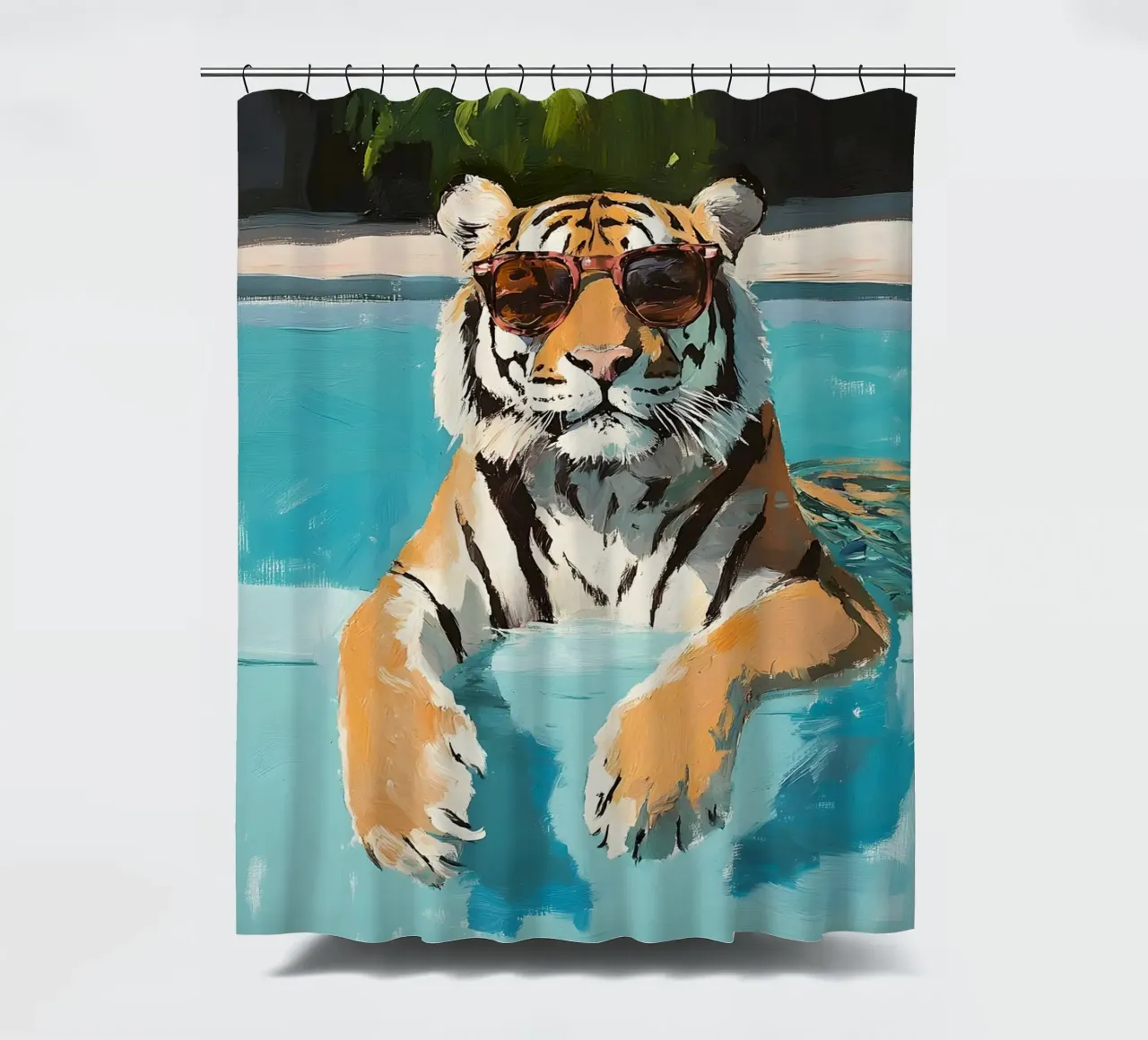 Chilling Tiger by the Pool tenda da doccia da Gypsy Galleria