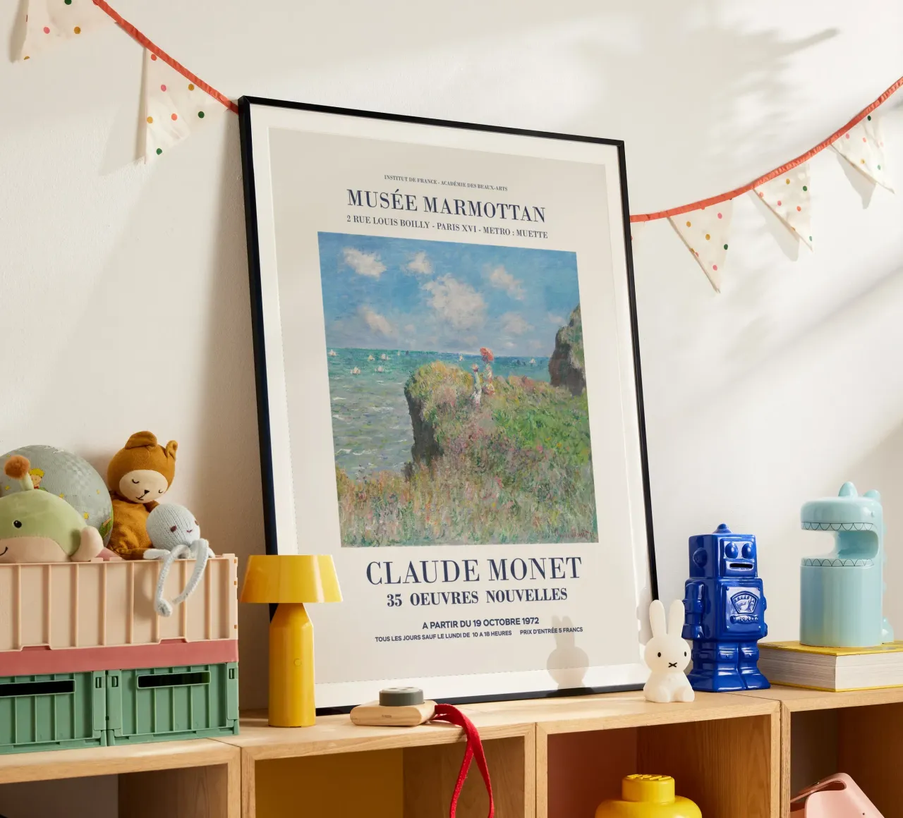 Mostra d'arte su Monet poster con telaio in legno da Vintagrafica