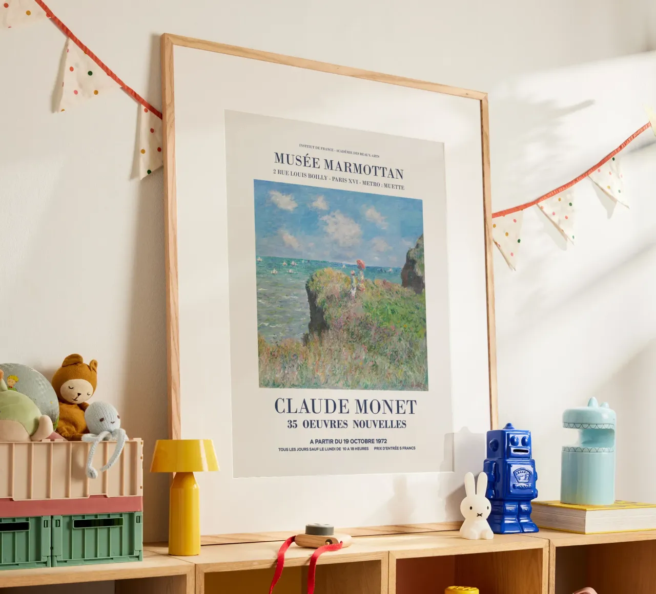 Mostra d'arte su Monet poster con telaio in legno da Vintagrafica