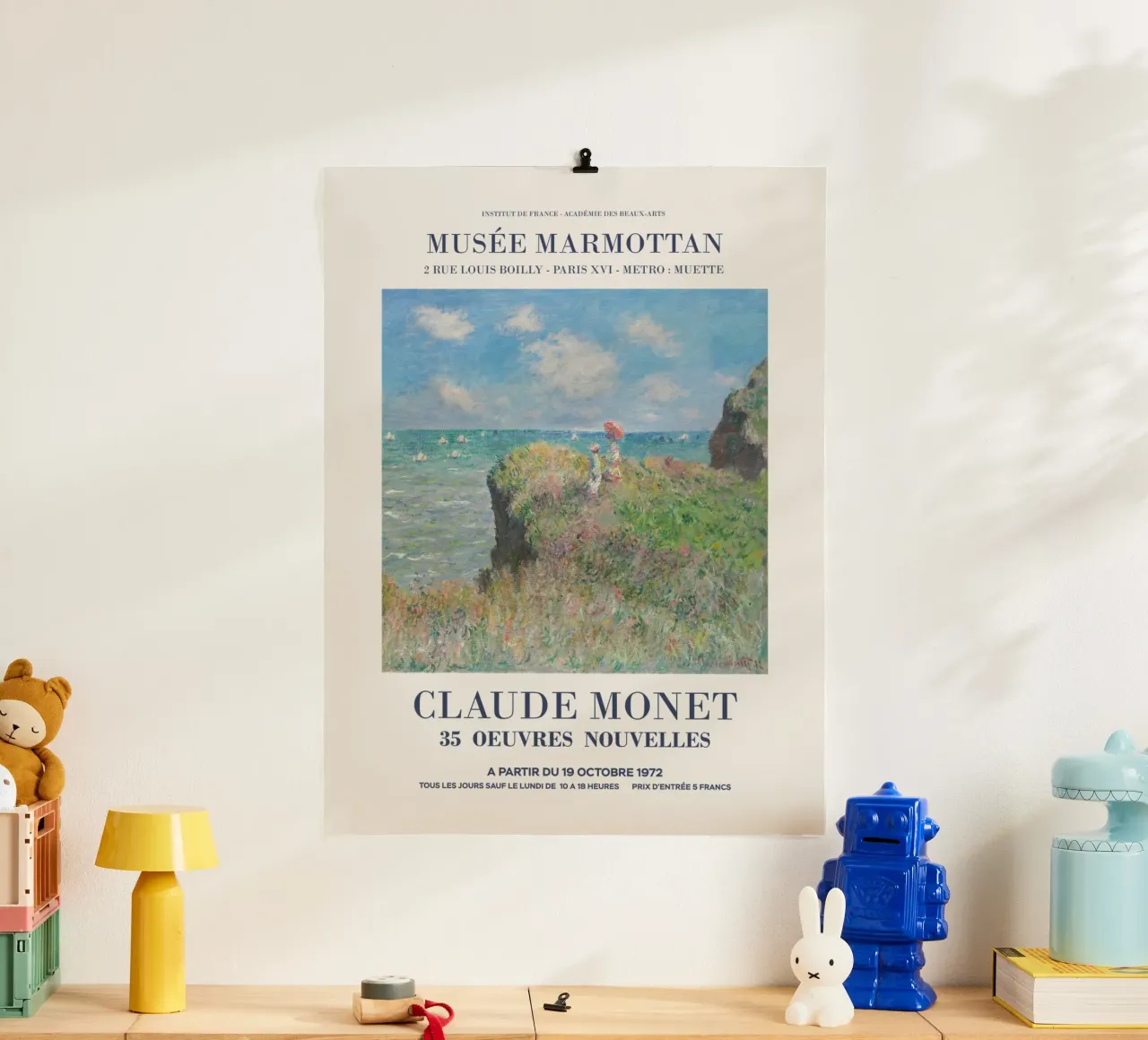 Mostra d'arte su Monet poster con telaio in legno da Vintagrafica