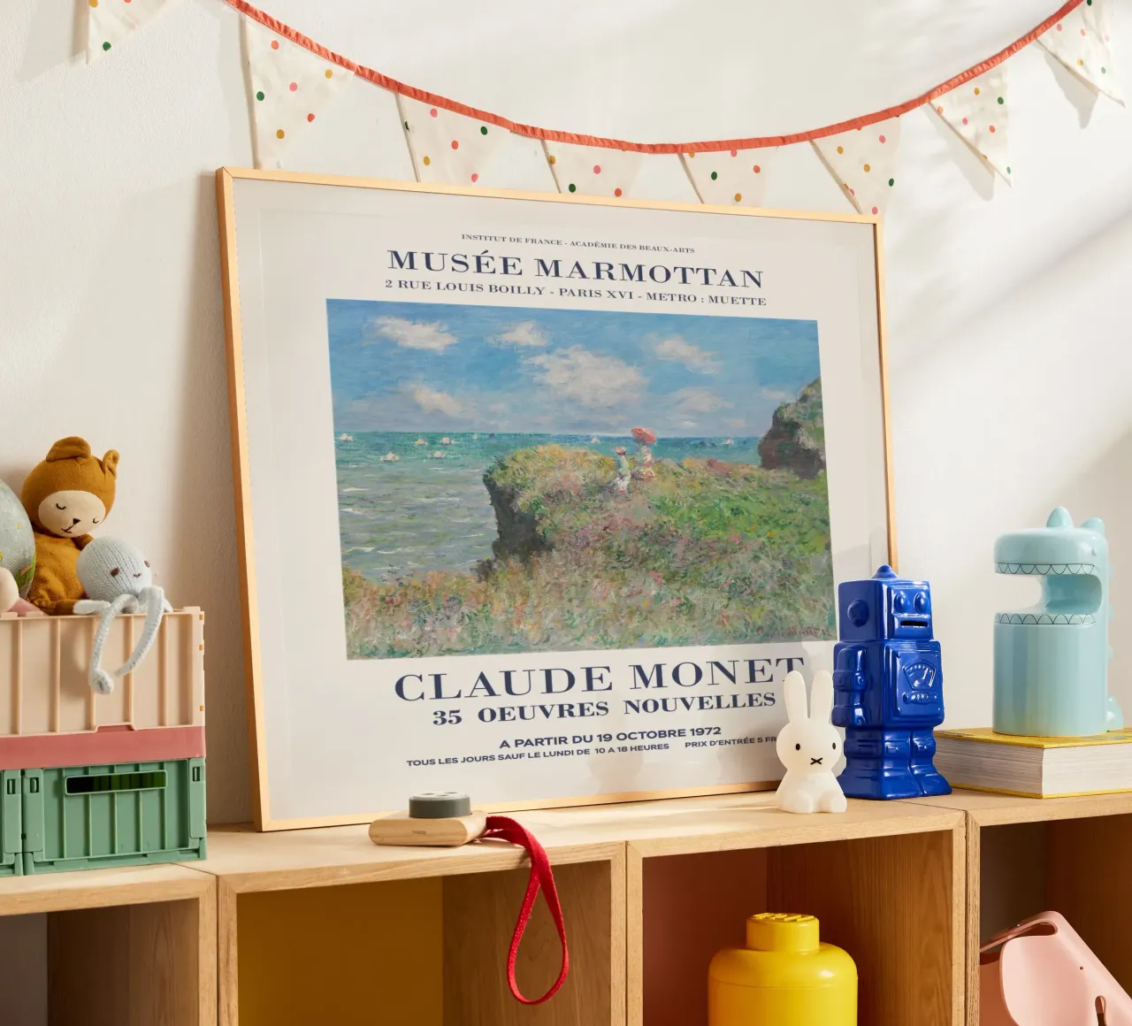 Mostra d'arte su Monet poster con telaio in legno da Vintagrafica