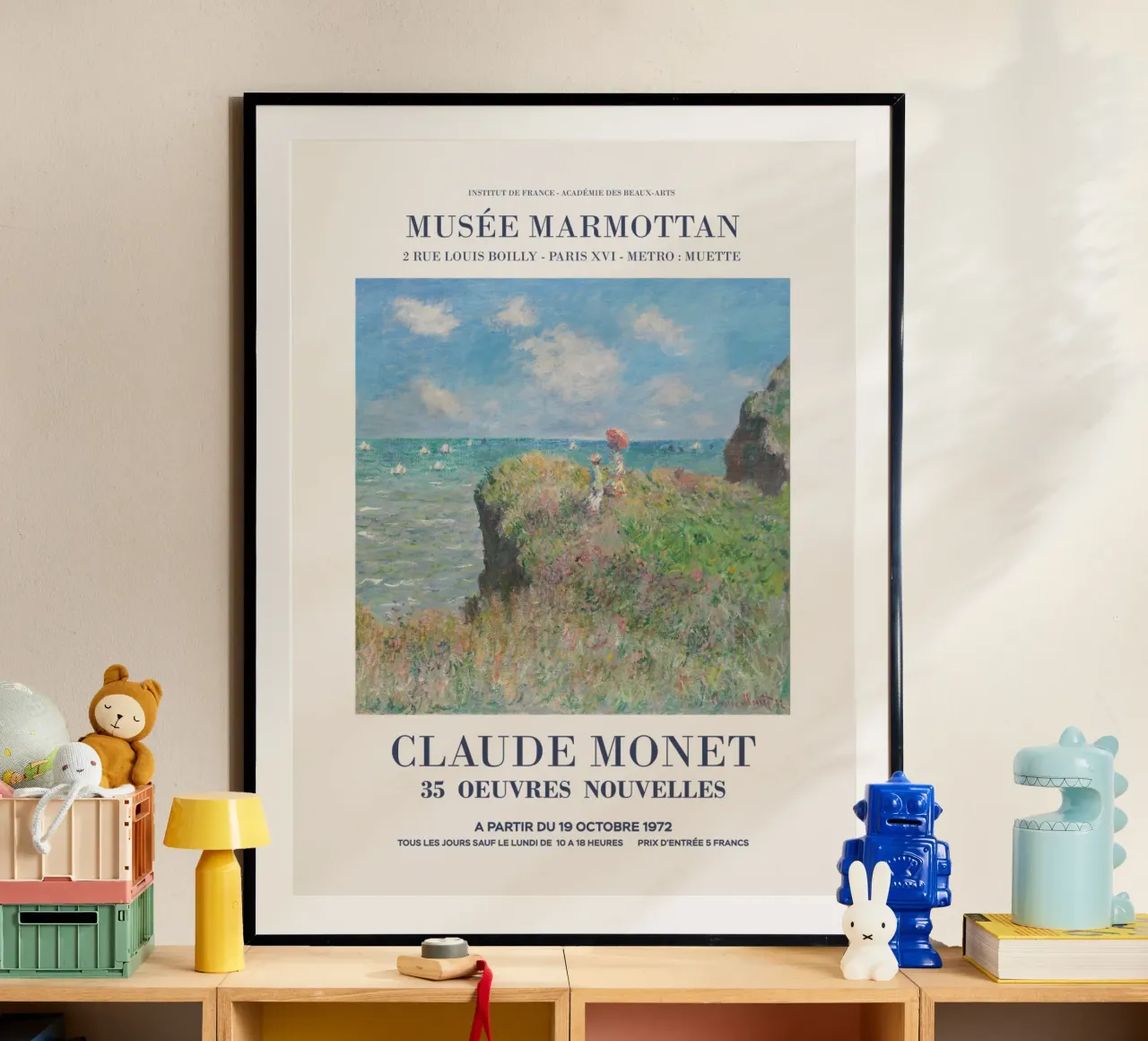Mostra d'arte su Monet poster con telaio in legno da Vintagrafica