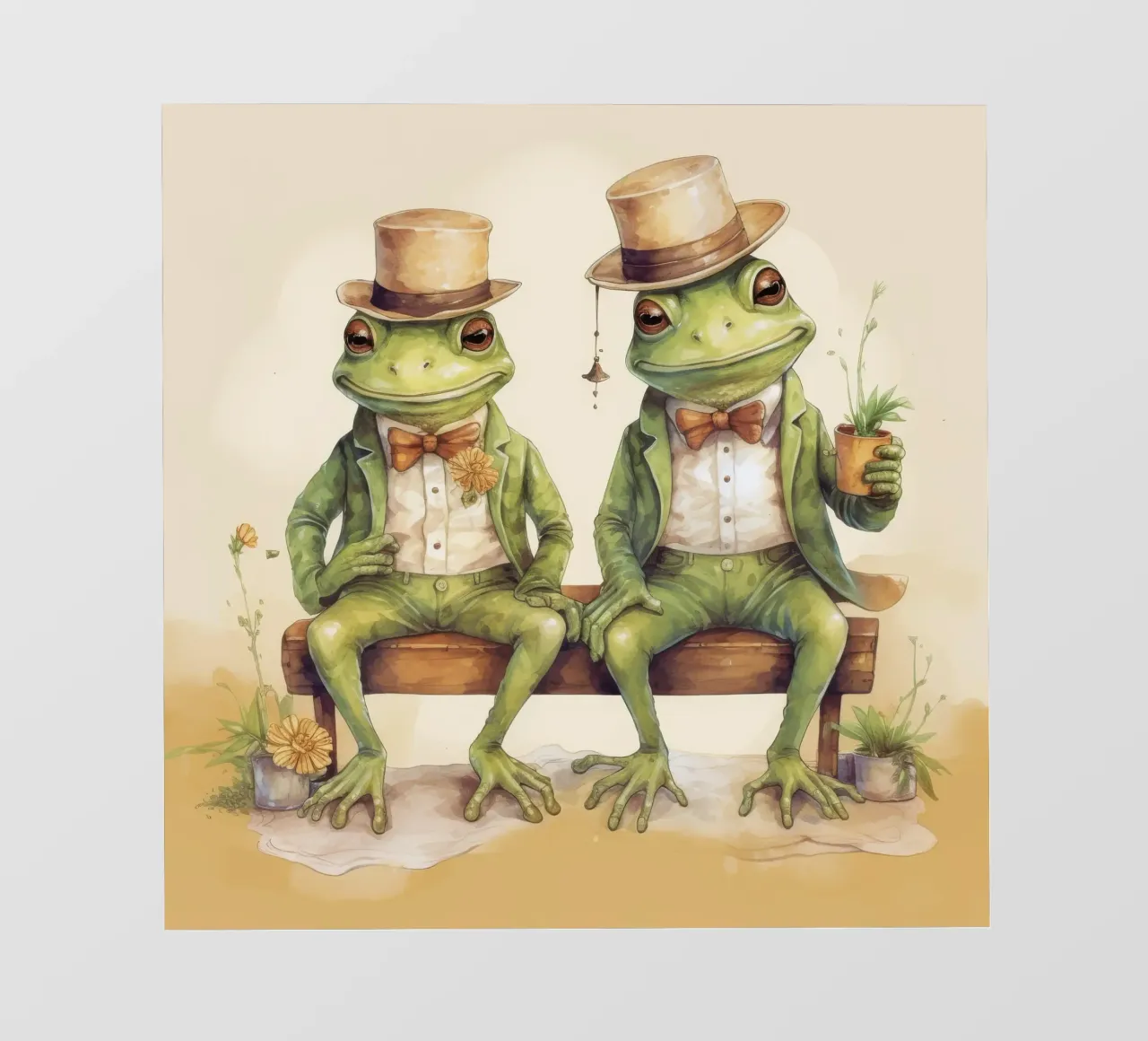 Duo di rane retrò telo in pvc da Funny Animals