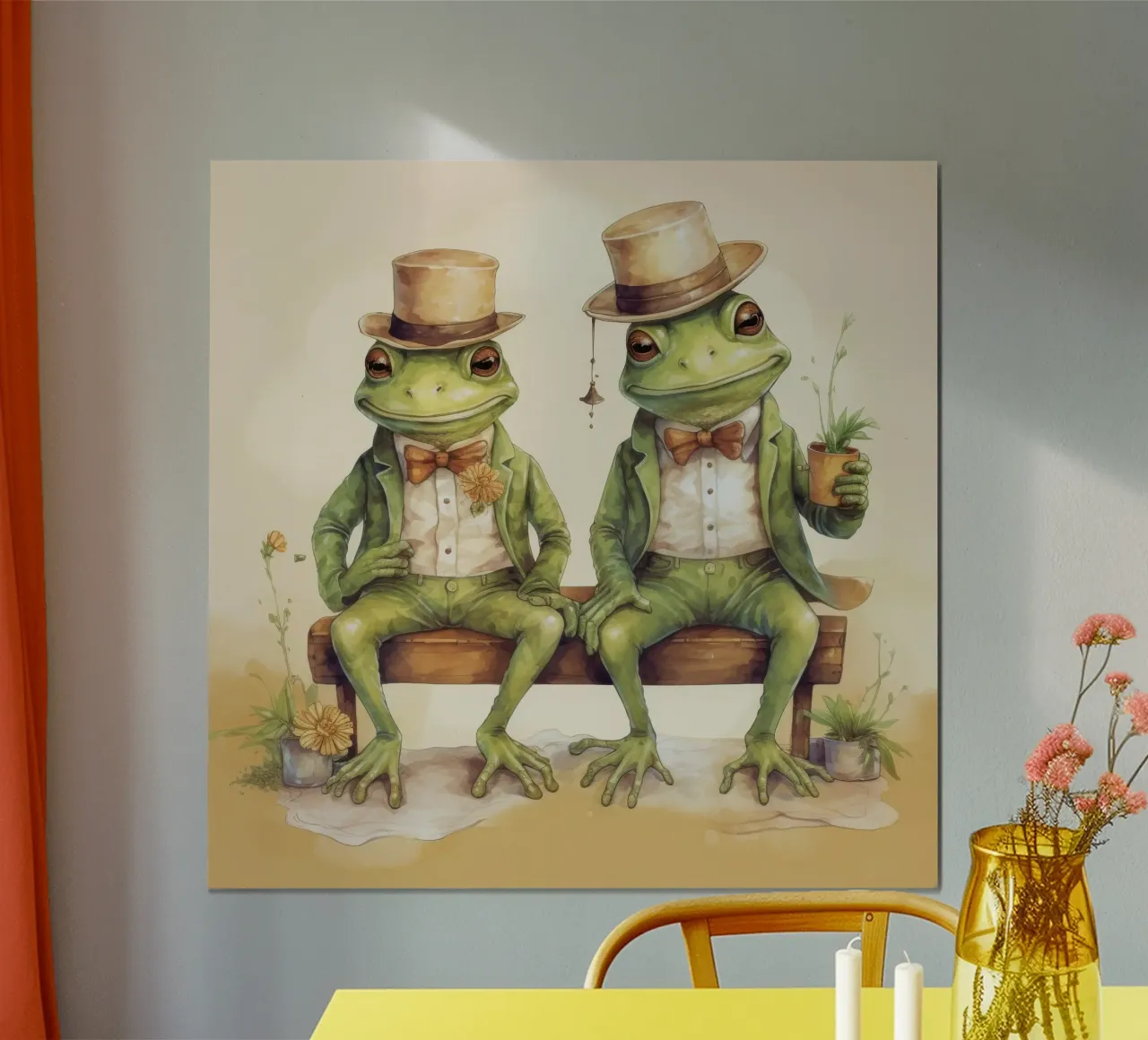 Retro Frog Duo hahnemühle by Funny Animals