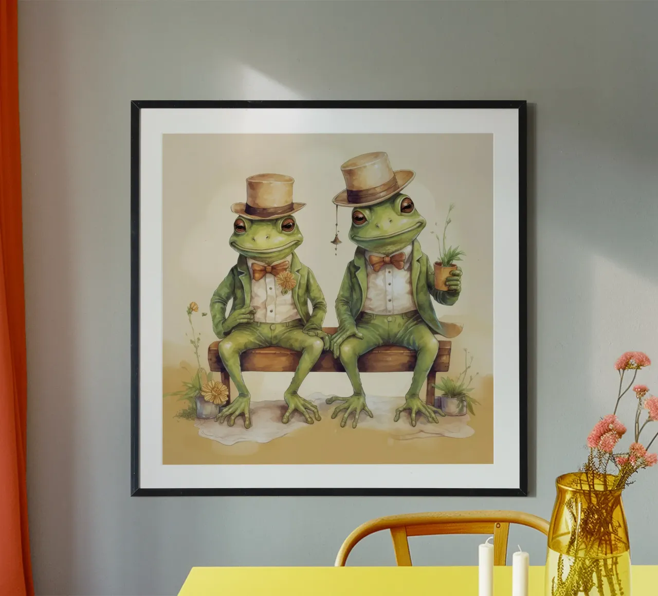 Retro Frog Duo hahnemühle by Funny Animals