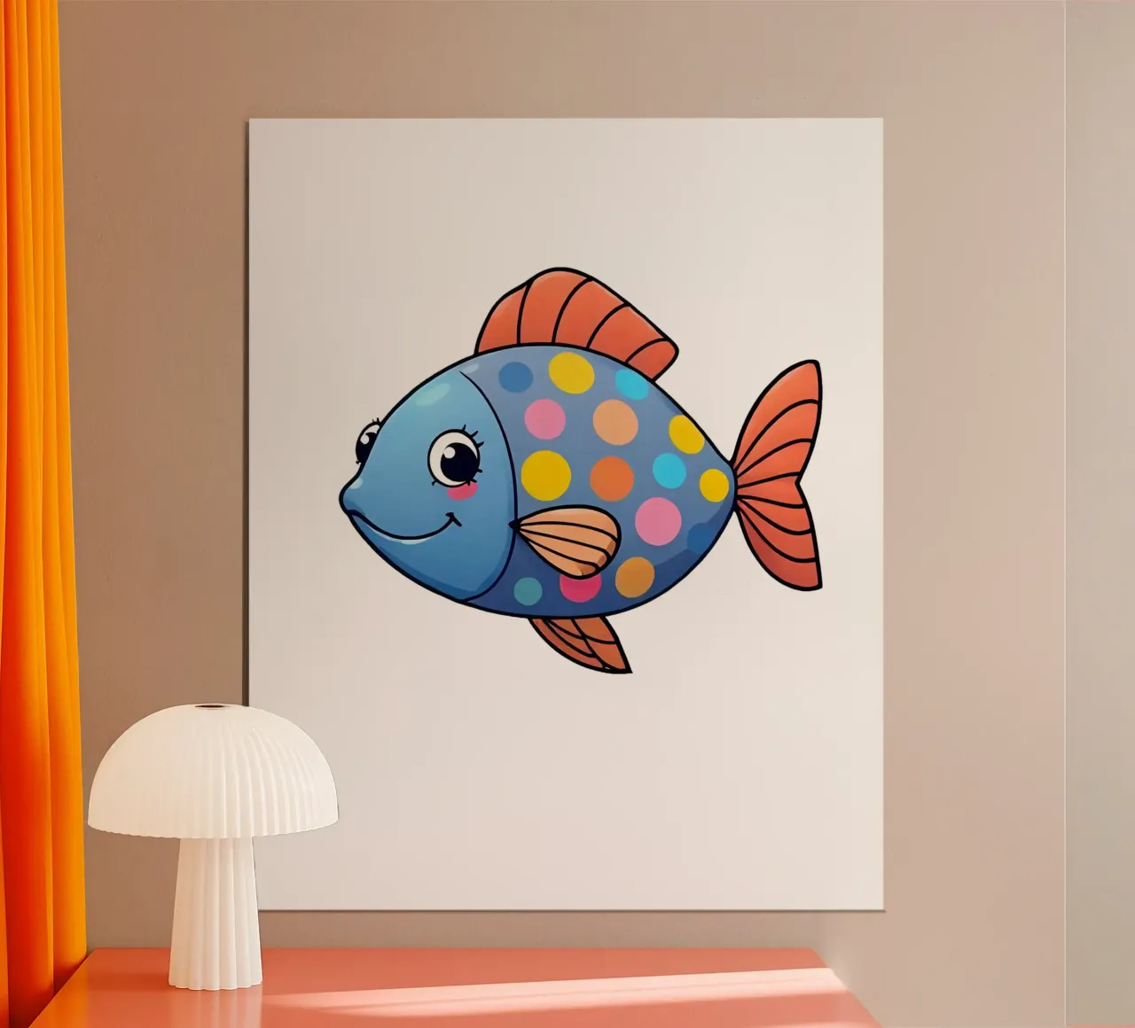 Pesce_3a poster con telaio in plastica da Tierisch bunt by LK
