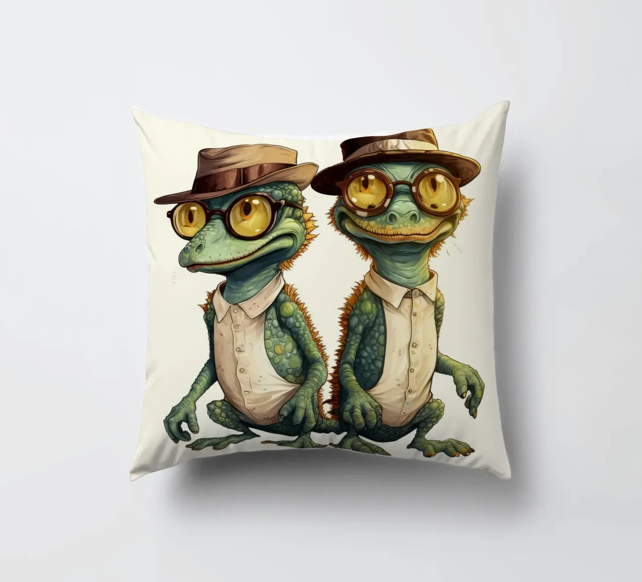 Cartoni animati retro Funny Cute Geckos cuscino da Funny Animals