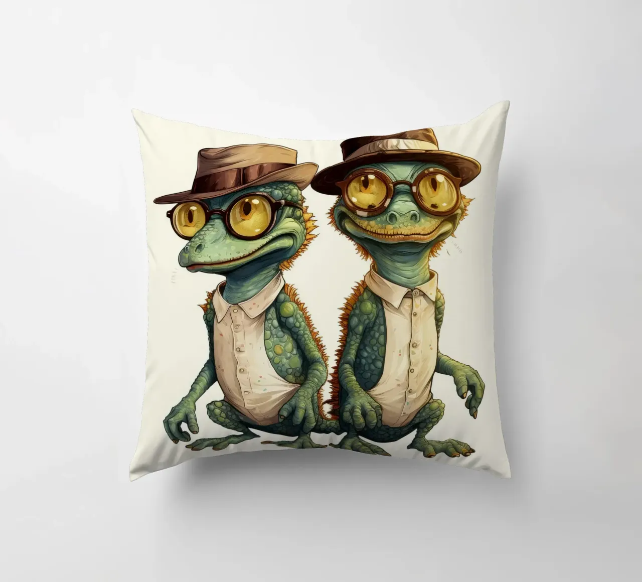 Cartoni animati retro Funny Cute Geckos cuscino da Funny Animals