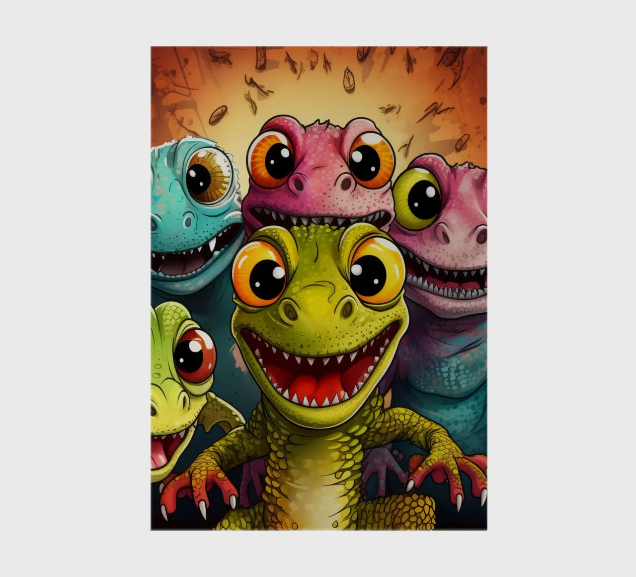 Retro Gecko Gang notebook by Funny Animals