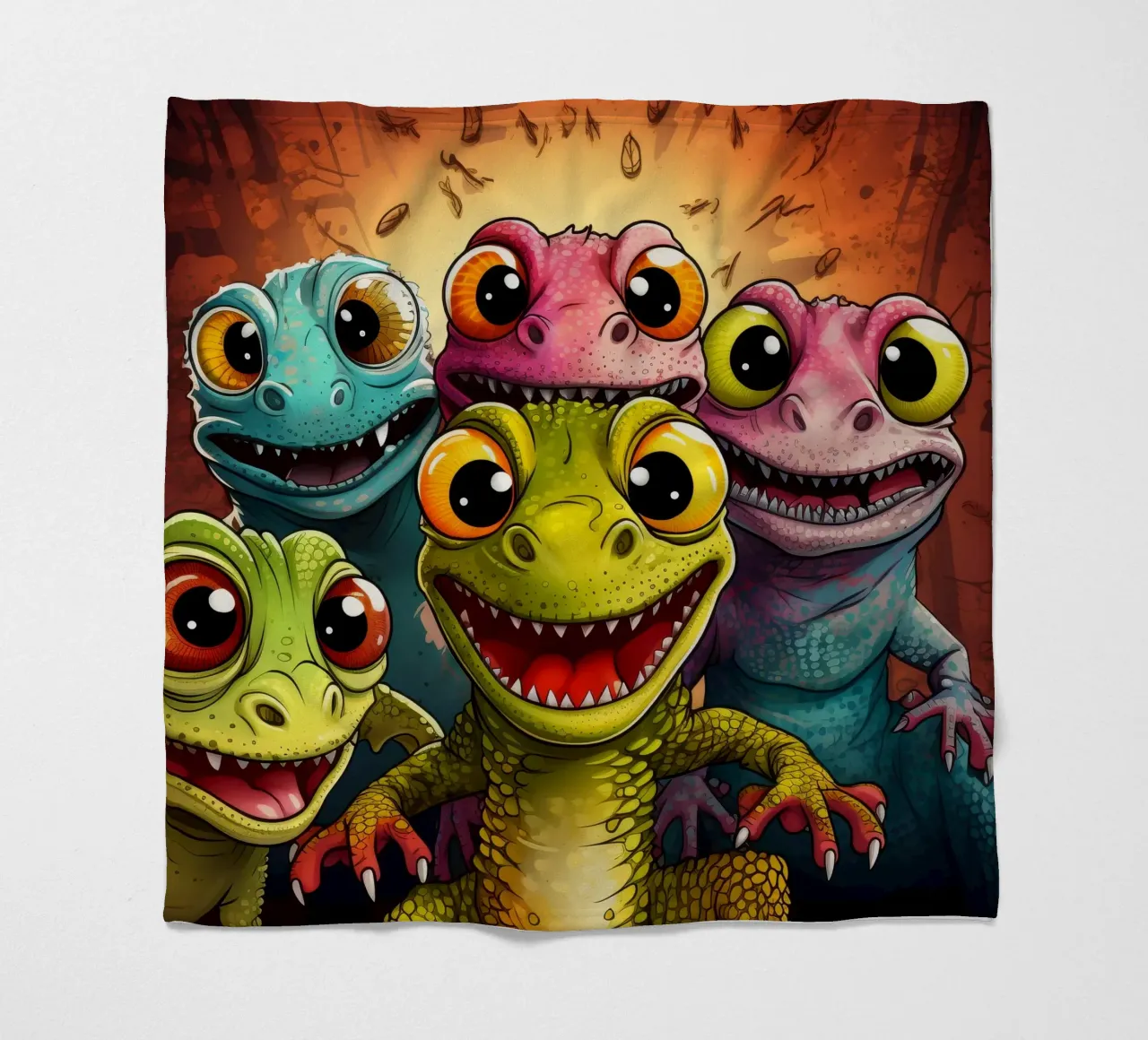 Gang di gechi retrò coperta in pile da Funny Animals