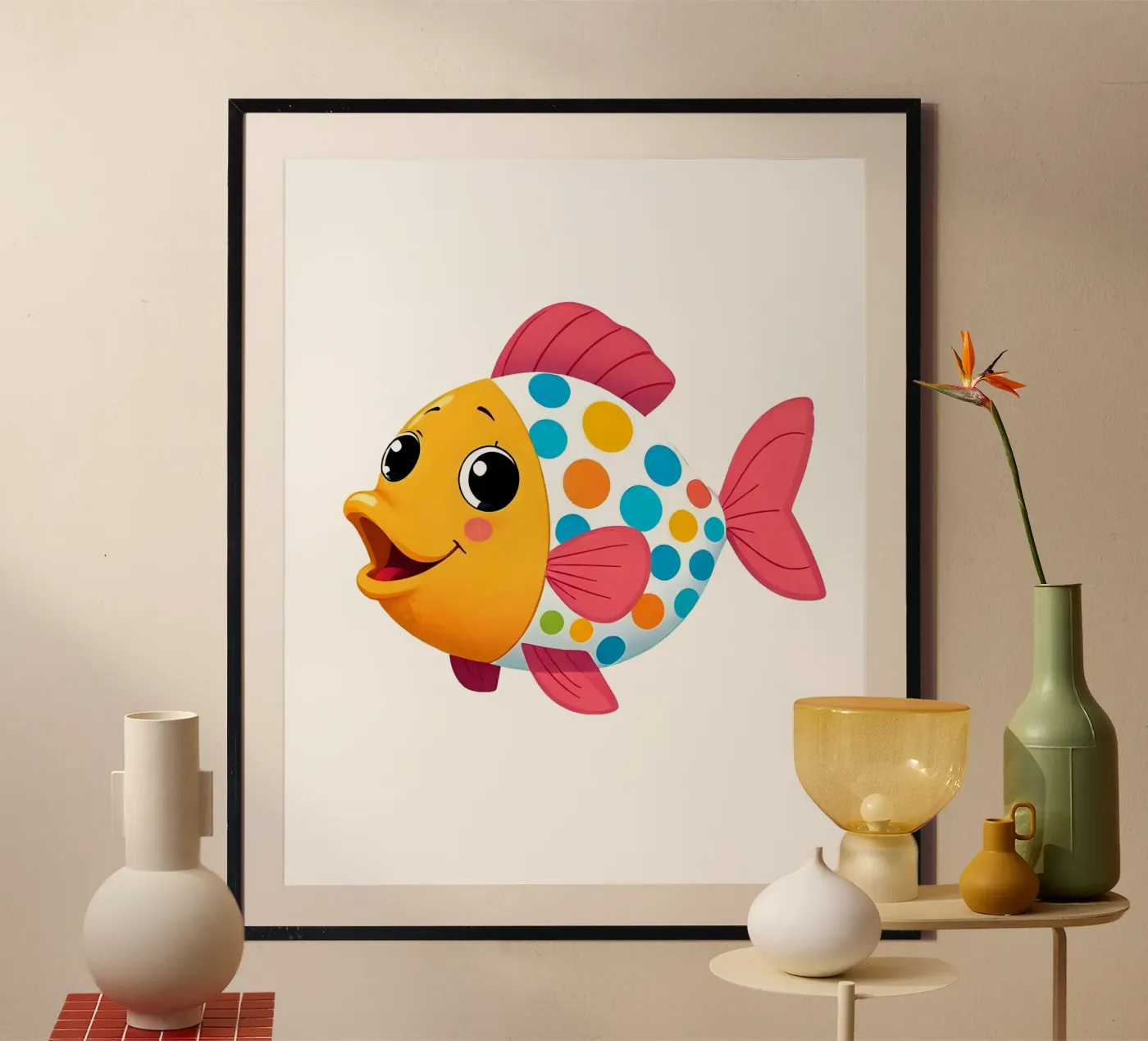 Vis_4a poster van Tierisch bunt by LK