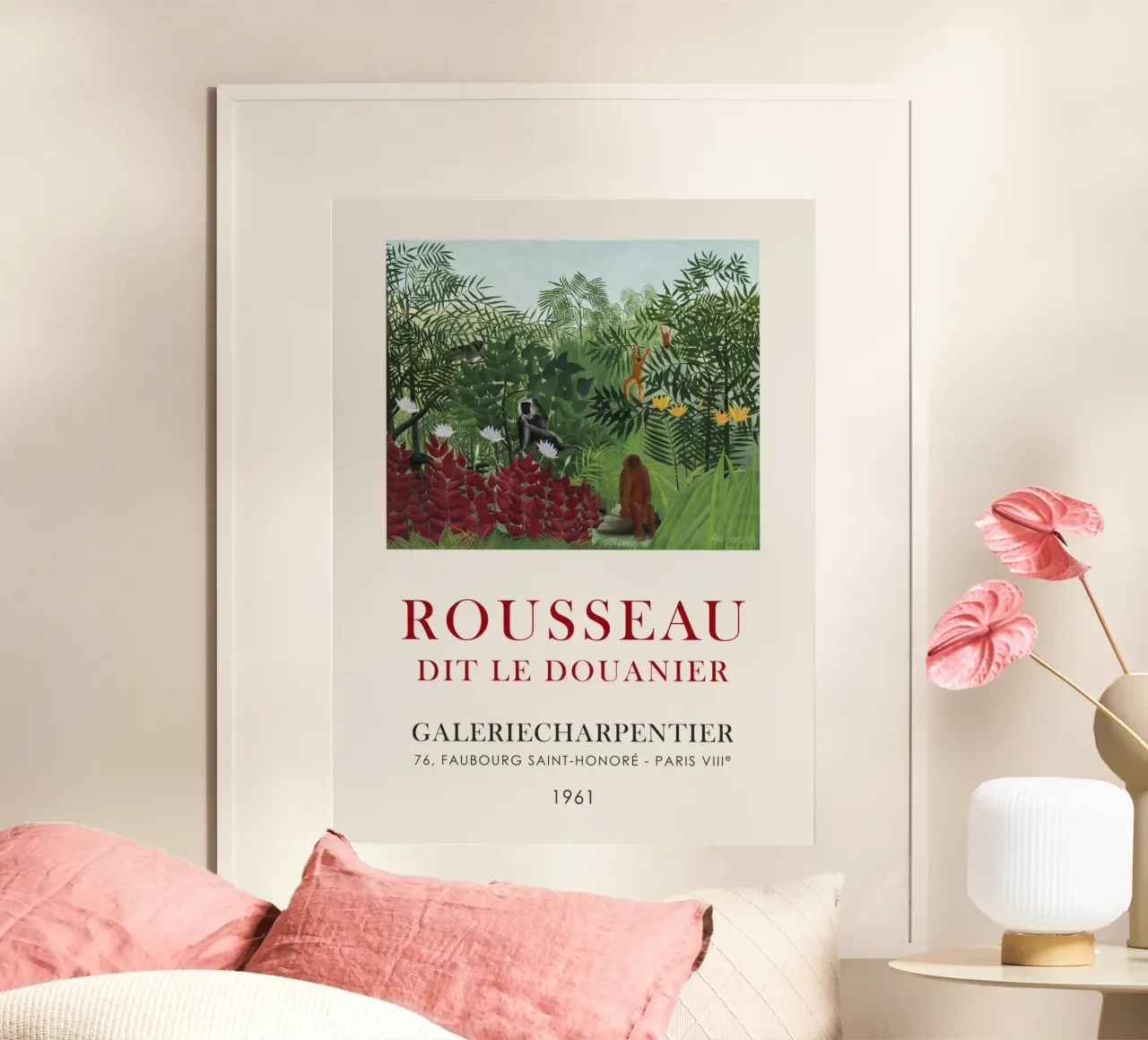 Mostra d'arte di Henri Rousseau poster con telaio in alluminio da Vintagrafica